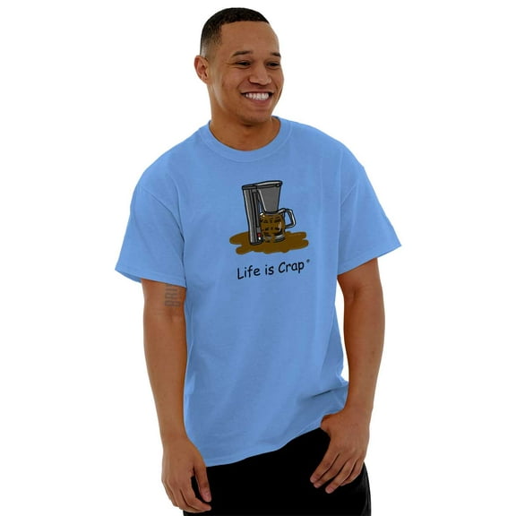 Coffee Pot Caffeine Fail Life is Crap Men's Graphic T Shirt Tees Brisco Brands S