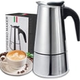 thumbnail image 1 of Coffee Pot, Stainless Steel Moka Pot Italian Coffee Maker 9 cup/15 OZ Stovetop Espresso Maker for Gas or Electric Ceramic Stovetop Camping Manual Cuban Coffee Percolator for Cappuccino or Latte, 1 of 10
