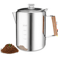 thumbnail image 1 of Coffee Pot Stovetop Maker Percolator Campfire Stainless Steel Camping Outdoors Home 12 Cup, 1 of 5