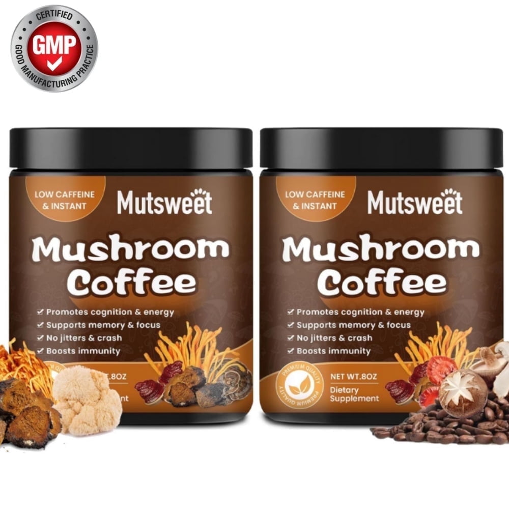 Image showcasing Coffee Powder, Mushroom Powder Blend with Lions Mane - Mushroom ...