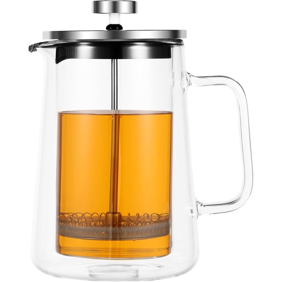 Coffee Press, French Coffee Press, French Press Coffee Pot,Double Wall Glass French Press Clear French Press Tea Maker Multifunctional Coffee Press Coffee Maker for Home Office(wwx)