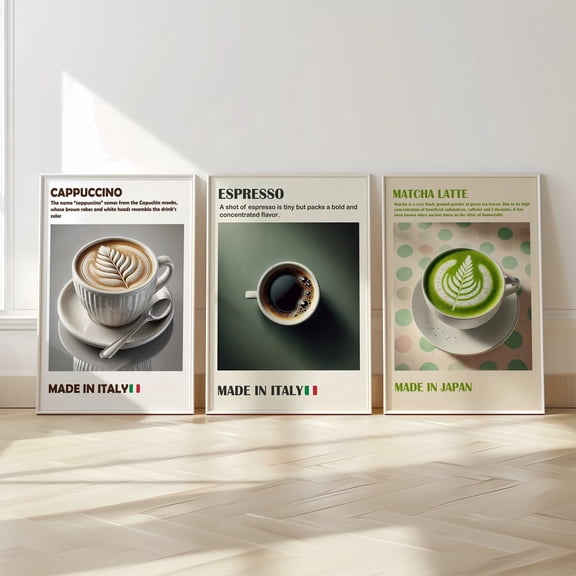 Coffee Print Italian Espresso Print Coffeepreppycoffee Poster Matcha Print, Poster Only