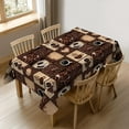 thumbnail image 1 of Coffee Print Rectangle Table Cloth for Dining Tables,Reusable Modern Art Coffee Cup Bean Abstract Love Heart Print Tablecloths Decoration Table Cover for Kitchen,Holiday,Party, 60x84 Inch, 1 of 8