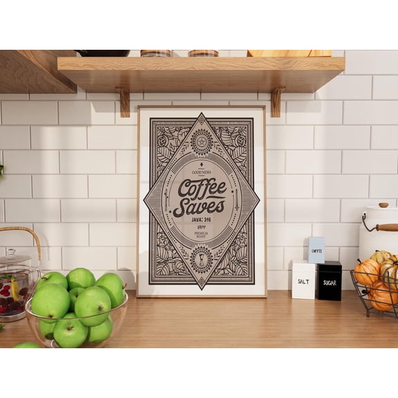 Coffee Print | Vintage Kitchen Poster (11x17 Inch), Unframed Paper Poster 8x10in