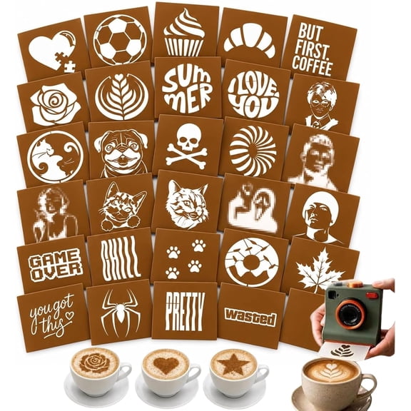 Coffee Printer Machine, 3D Latte Art Coffee Printer , Edible Ink Pre‑Set Pattern Printer for Coffee Foam, Gift for Coffee Enthusiasts