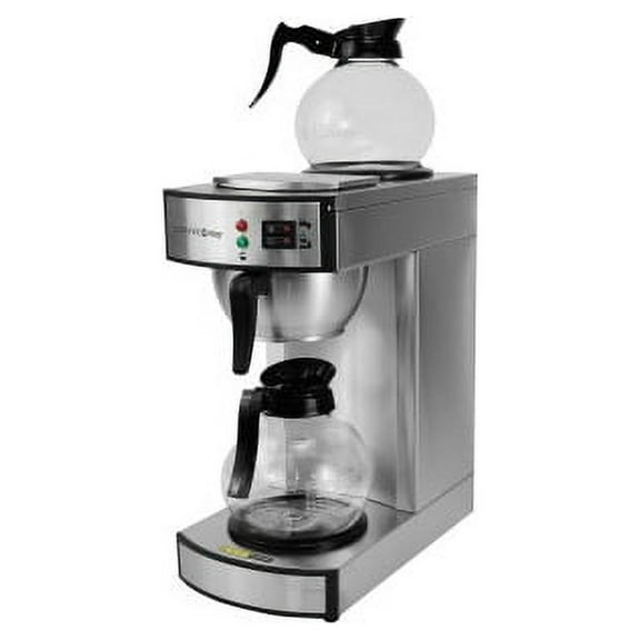 Coffee Pro Twin Warmer Institutional Coffee Maker - 2.32 quart - 12 Cup(s) - Multi-serve - Stainless Steel - Stainless Steel