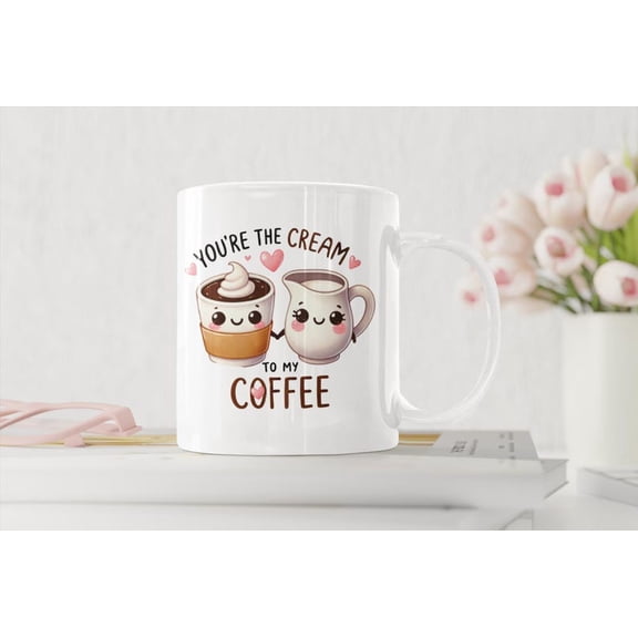 Coffee Pun Mug Cute Pun Mug Cream to My Coffee Mug KawaI1I Couple Gift Romantic Coffee Lover Cup Cute Aesthetic Mug