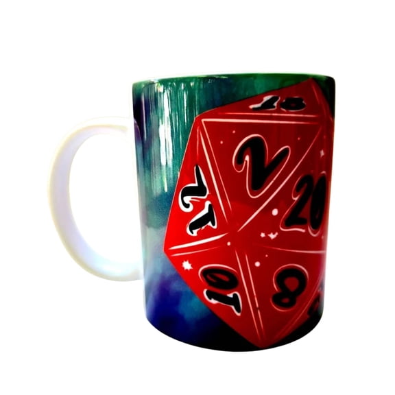 Coffee Quips Crafted D20 Dice 12 oz Mystic Dragon Ceramic Mug