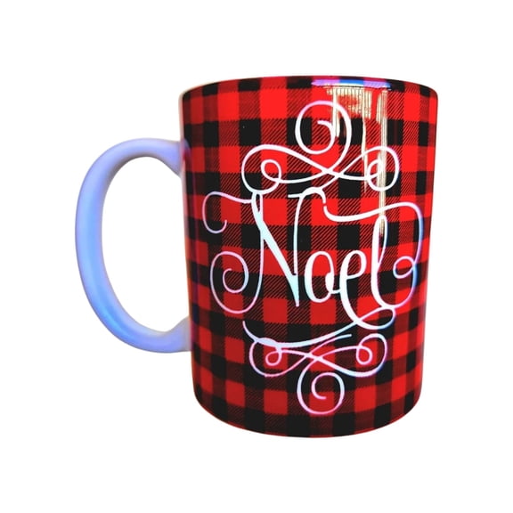 Coffee Quips Mugs 12 oz Noel Christmas Reindeer Red Ceramic Mug