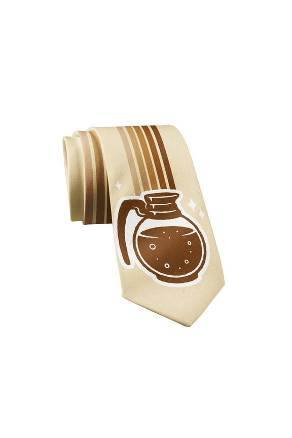 Coffee Rainbow Tie Funny Caffeine Lovers Novelty Necktie