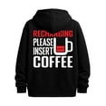 thumbnail image 1 of Coffee Recharge funny hoodies funny humor mens long sleeve black Casual Solid Basic Hooded Sweatshirt Streetwear For Winter Fall, As Gifts comfortable work, 1 of 7