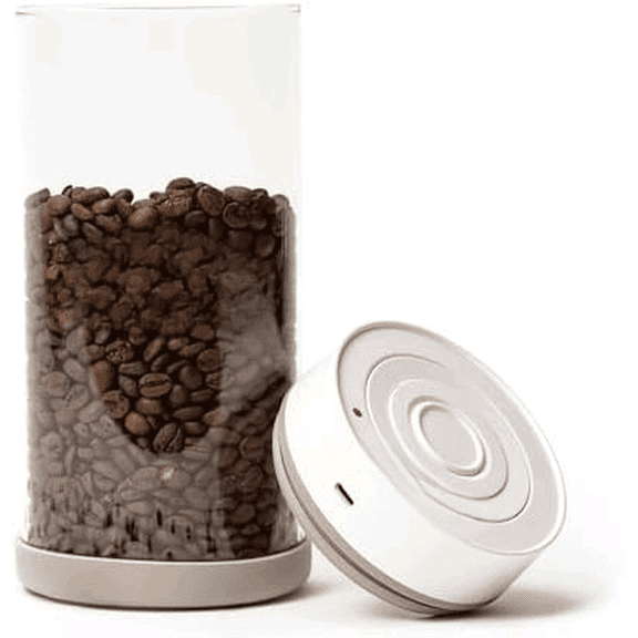 Coffee Rechargeable Vacuum Glass Canister, Kitchen Appliances, Store Coffee, Tea, or Pantry Items, Home Essentials, Kitchen Food Organizer, Food Container, USB Charger, 1.35L Capacity