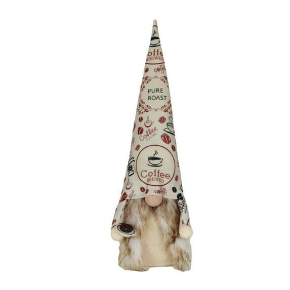 Coffee Retro Gnomes,Plush Farmhouse Gnome Decoration, Handmade Brown Fall Decor for Farmhouse Tiered Tray Decor Home Kitchen Ornaments