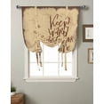thumbnail image 1 of Coffee Retro Style Window Curtain Tie Up Curtains for Kitchen Living Room Adjustable Rod Pocket Drapes, 1 of 5