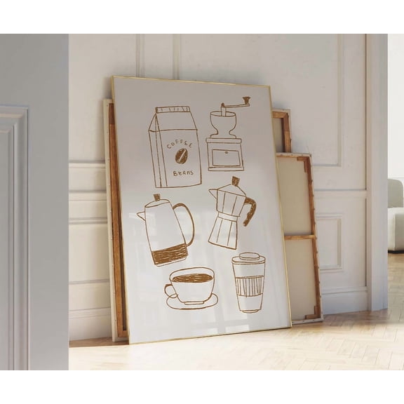 Coffee Retro Vintage Cafe Kitchen Decor Wall Art