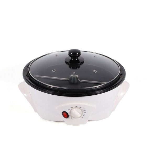 Coffee Roaster Electric Non-Stick Temperature Adjustable 800g Coffee Bean Baking Machine White 110V