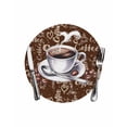 thumbnail image 1 of Coffee Round Placemats for Dinning Tables, Heat-proof Braided Table Mats 13 Inch, Vintage Art Pastoral Washable Place Mat for Kitchen Restaurant Party Decor Supplies Table Setting, 1 of 9