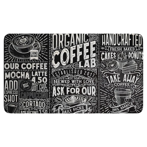 Coffee Rustic House Chalkboard Door Mat,No Slip Absobant Welcome Mats Decorations Floor Door Mats for Indoor Outdoor Home