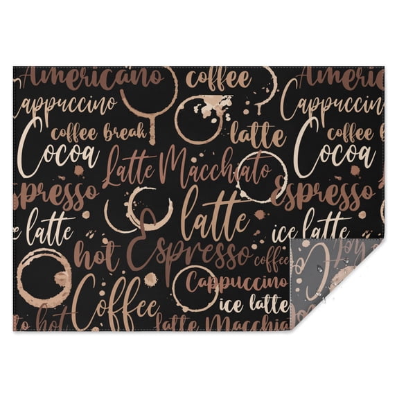 Coffee Rustic Tablecloth,Oil Proof Spill Proof Polyester Table Cover for Rectangle Tables,Foldable Table Cloths Cute Tablecloths for Dining Room Camping Indoor Outdoor