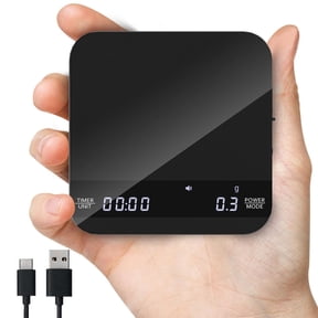Coffee Scale with Auto Timing, Mini Rechargeable Espresso Scale with Timer, 2kg/0.1g High Precision Scale for Espresso and Pour-Over Coffee with Brewing Assist Modes