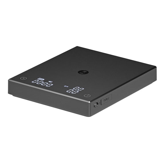 Coffee Scale Electronic Espresso Scale with Water Flow Rate and Timer Function, Free Switching of Ounce/kg Units, Digital Scale for Kitchen/Baking/Cooking, Black