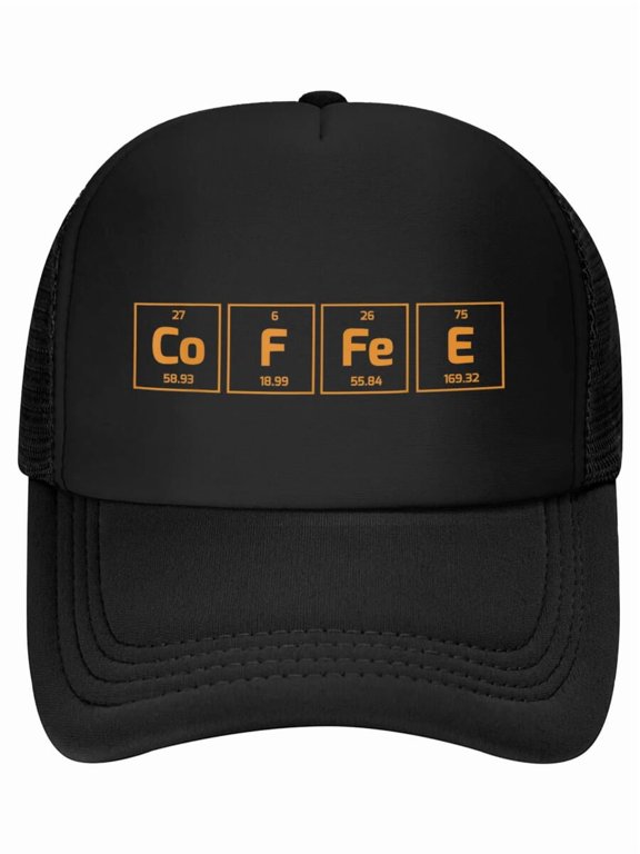 Coffee Science Element Baseball Cap - Periodic Table Of Coffee Baseball Cap