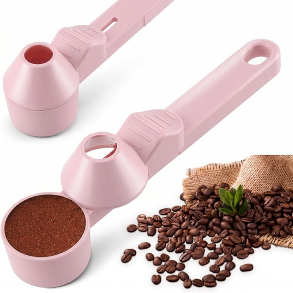 Coffee Scoop with Funnel for Reusable K Cup Refillable Coffee Pods, 2 TBSP Mess-Free Measuring Spoon with Sliding Leveler, Ideal for Ground Coffee, Protein Powder & Tea