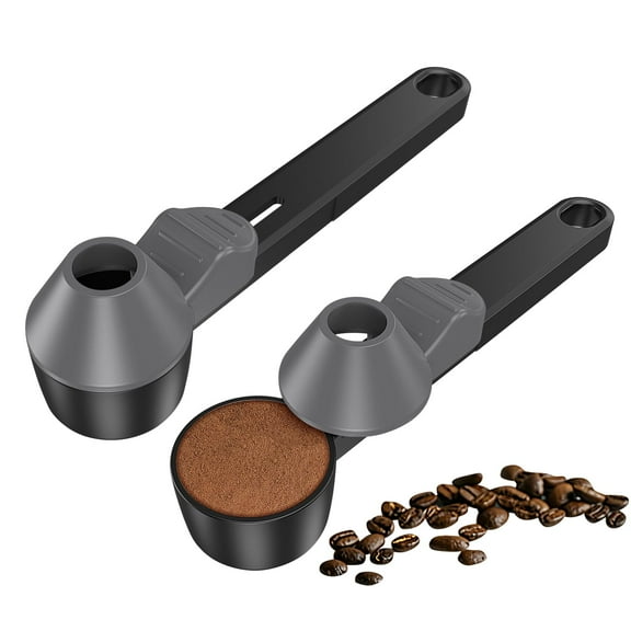 Coffee Scoop & Funnel for Reusable K Cup Refillable Coffee Pods, Coffee Measuring Spoon 2 Tablespoon Capacity, Scoop with Funnel for Ground Coffee, Protein Powder, Tea (Black, 2 Pack)