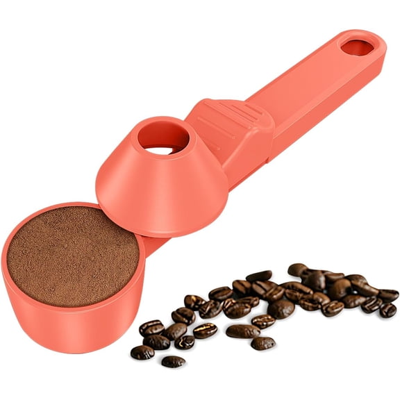 Coffee Scoop & Funnel for Reusable K Cup Refillable Pods – Slide Design Measuring Scooper with Funnel for Easy Coffee Refilling