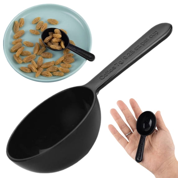 Coffee Scoop for Ground Coffee, Plastic Coffee Measuring Scoop Black Coffee Spoon Ground Coffee Beans Precise Scoop Safe Kitchen Tool for Tea, Milk Powder & Spices 3.8 Inch 1Pcs