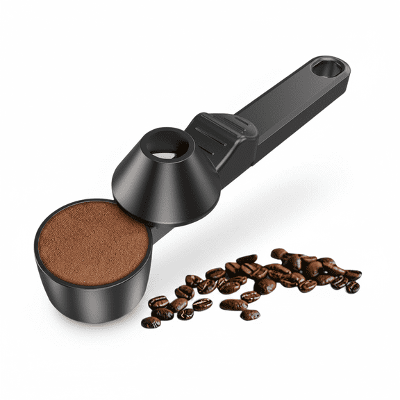 Coffee Scoop with Long Handle and Large Capacity, 1-Tablespoon Measuring Spoon for Ground Coffee, Protein Powder, and Flour, Mess-Free Sliding Leveler for Kitchen and Office
