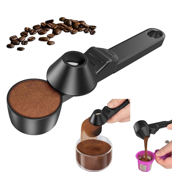 Coffee Scoop and Funnel with Built-in Leveler, PCTG 2 Tablespoon Measuring Scoop for Protein Powder, Ground Coffee