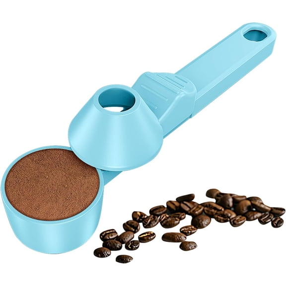 Coffee Scoop with Built-in Funnel, 2 Tbsp Measuring Spoon for Ground Coffee, Reusable K Cup Pods Refill, Protein Powder & Tea, No Mess Coffee Scoop