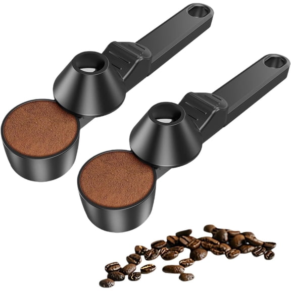Coffee Scoop with Built-in Funnel, Easy Pour Design for Ground Coffee, Plastic Scoop with Funnel for Spices