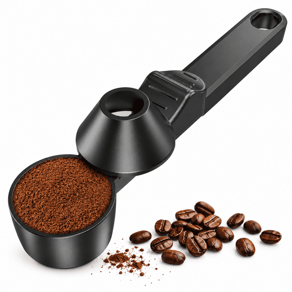 Coffee Scoop with Funnel, 2 Tbsp Coffee Measuring Spoon, Long Handle Scoop for Coffee, Protein Powder & Tea