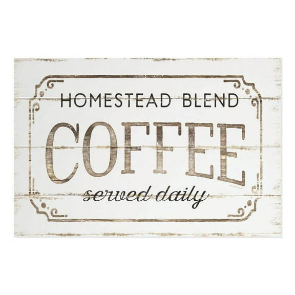 Coffee Served Daily Rustic Wood Shiplap Style Wall Sign 12x18