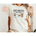 thumbnail image 1 of Coffee Shirt, Beauty Comes In All Shape And Sizes, Coffee Shirt, Coffee Lover Gift, Positive Shirt, Coffee Gifts, 1 of 2
