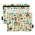 thumbnail image 1 of Coffee Shop Signs Icon 2 Pack Pencil Pouch for 3 Ring Binder Smooth Zipper Folders with Pockets Clear Window Pencil Case, 1 of 6