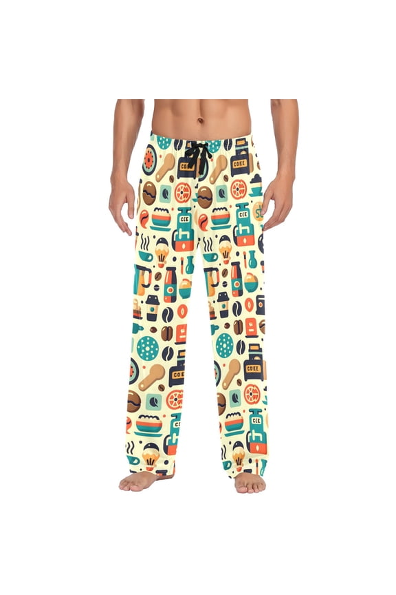 Coffee Shop Signs Men's Pajama Pants Cotton Long Sleepwear Lounge Pants S