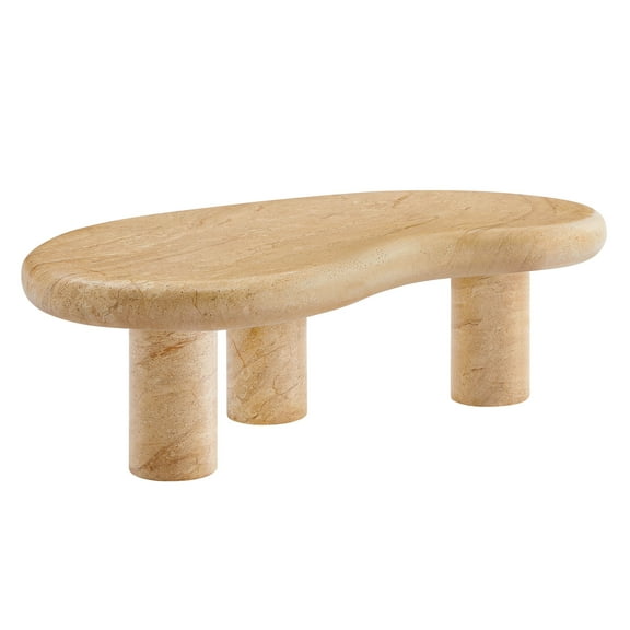 Coffee Side Table, Brown, Faux Stone Concrete, Outdoor Patio Balcony Cafe Bistro Garden Hospitality Restaurant, Modern Contemporary, HB37585