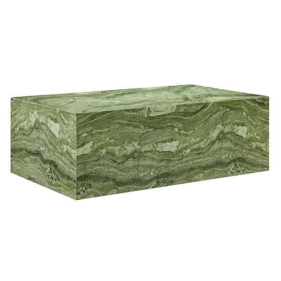 Coffee Side Table, Green, Faux Stone Concrete, Outdoor Patio Balcony Cafe Bistro Garden Hospitality Restaurant, Modern Contemporary, HB37587