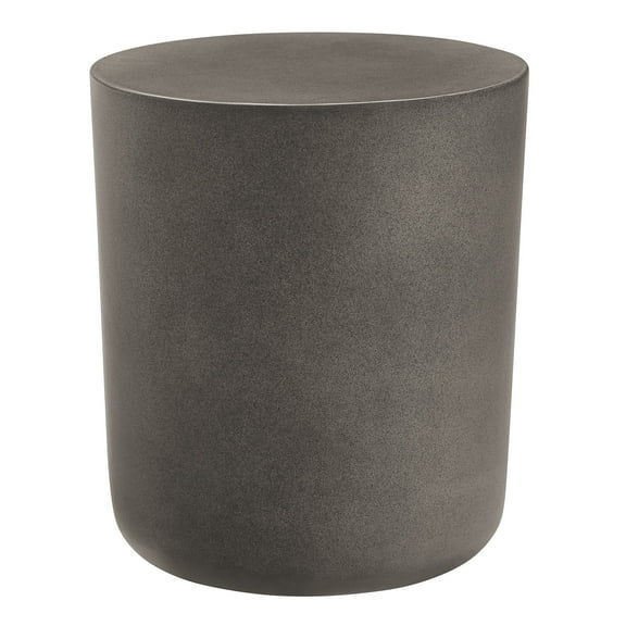 Coffee Side Table Stool, Gray, Faux Stone Concrete, Outdoor Patio Balcony Cafe Bistro Garden Hospitality Restaurant, Modern Contemporary, HB37577