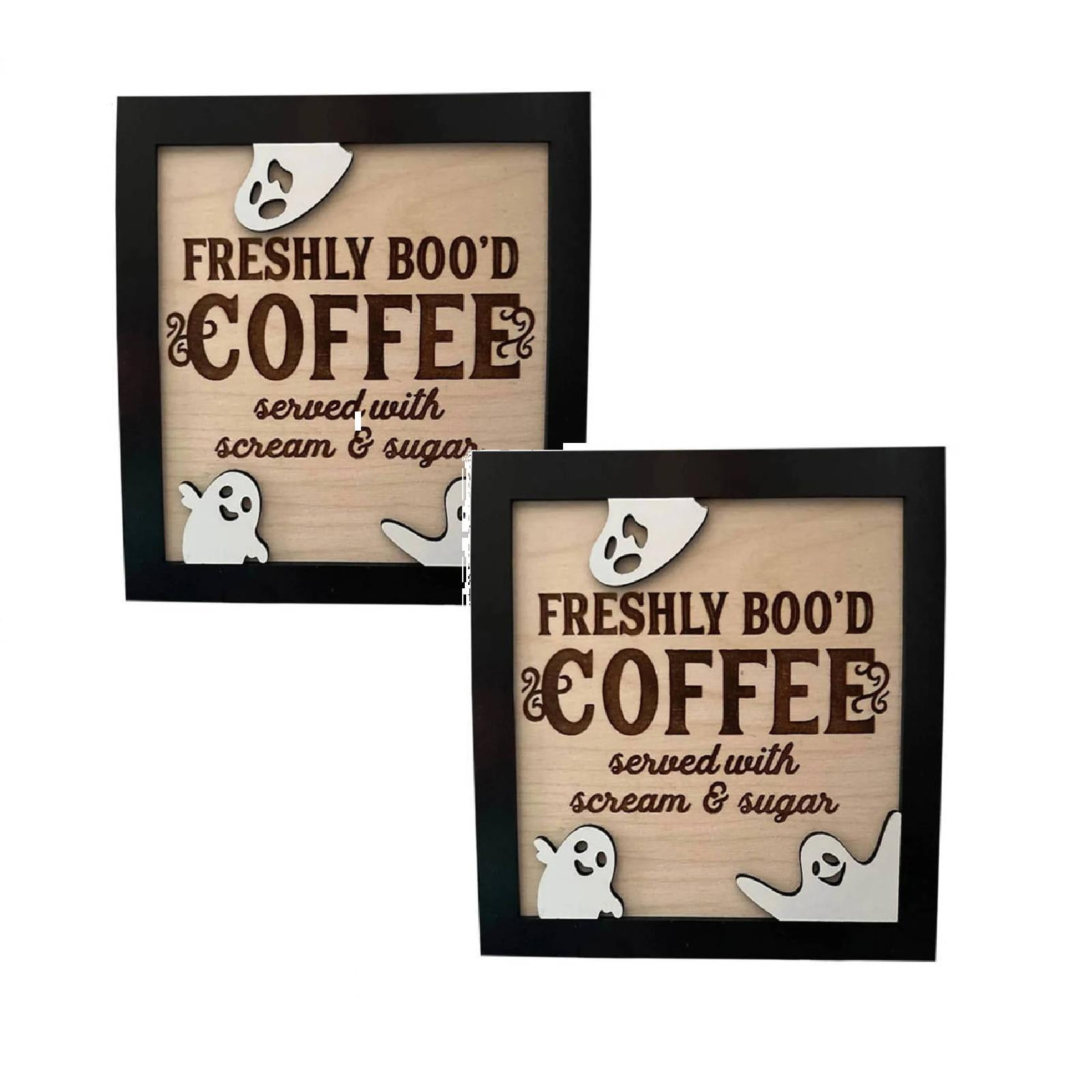 Coffee Sign Wooden Table Sign Coffee Shop Bar Retro Cute Decoration