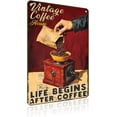 thumbnail image 1 of Coffee Signs for Kitchen Vintage Tin Sign Life Begins After Coffee Vintage Kitchen Decor for Cafe Bar Shop Home Office 8x12inch, 1 of 6