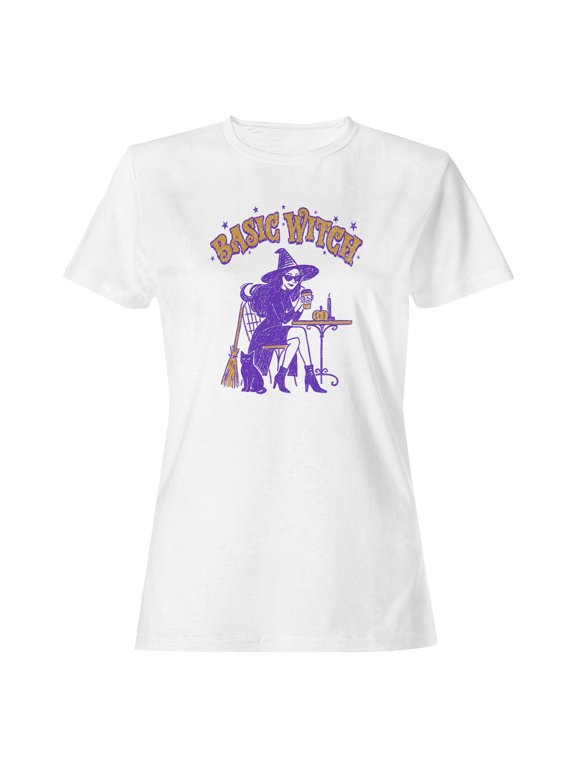 Coffee-Sipping Basic Witch Women's T-shirt
