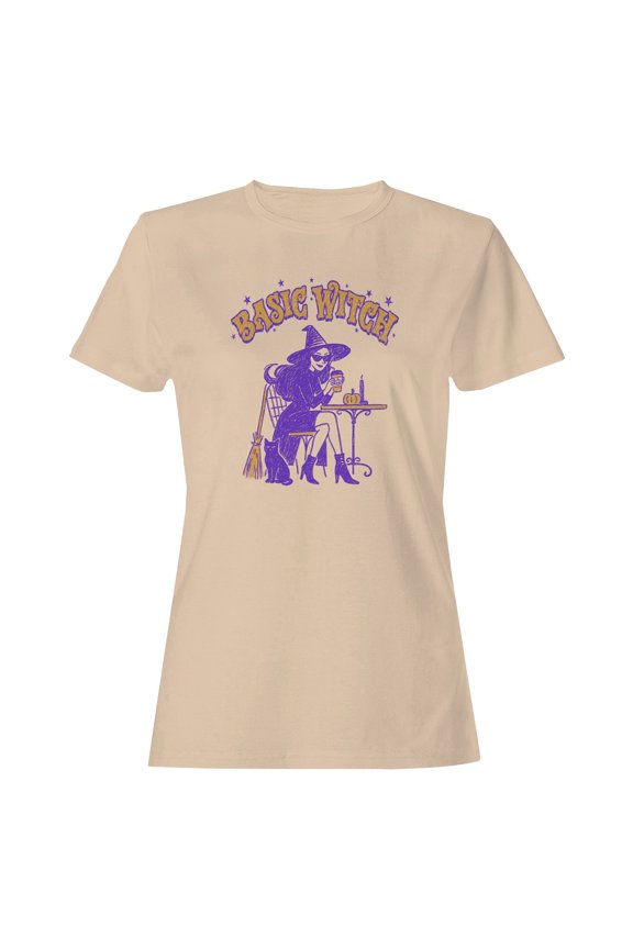 Coffee-Sipping Basic Witch Women's T-shirt