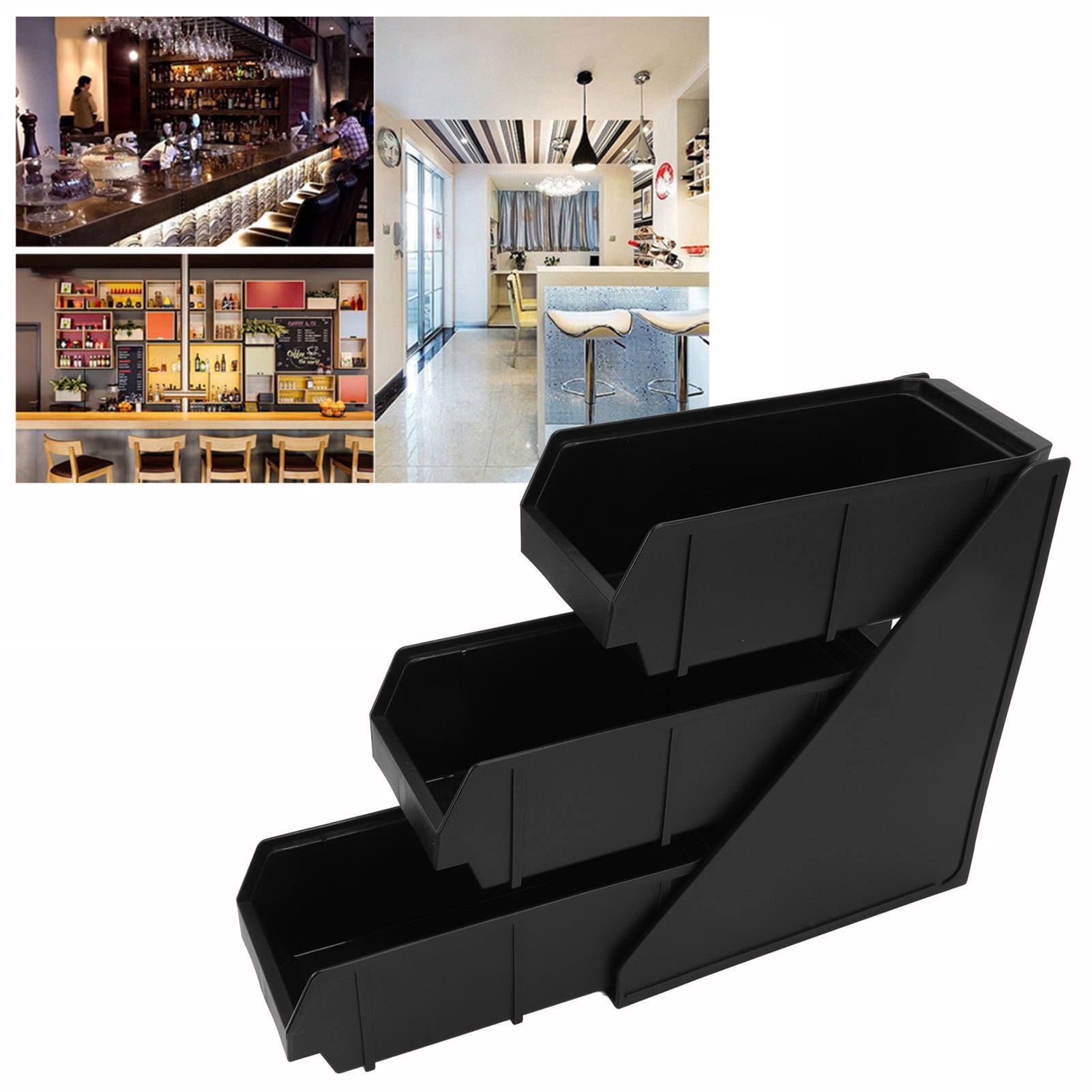 Coffee Sleeve Storage Dispenser, Black Large Capacity Cup Lid With 2, 3