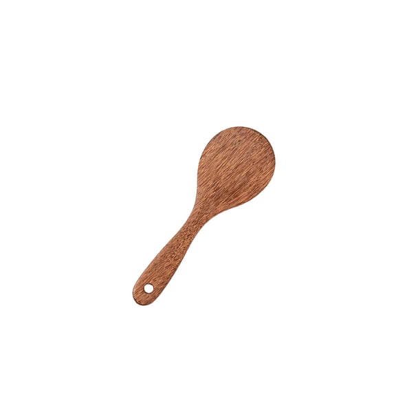 Coffee Wooden Spatula Small Round Kitchen Utensil Non Stick Pan Safe Cooking Tool Natural Wood Coffee