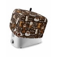 thumbnail image 1 of Coffee Small Toaster Cover 2 Slice, Kitchen Appliance Covers, Brown Retro Coffee Theme Beans Latte Tea Cup Toaster Oven Cover with Loop, Bread Machine Cover Polyester Dust Cover Protection, 1 of 4