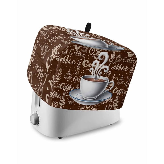 Coffee Small Toaster Cover 2 Slice, Kitchen Appliance Covers, Vintage Art Farmhouse Toaster Oven Cover with Loop, Bread Machine Cover Polyester Dust Cover Protection